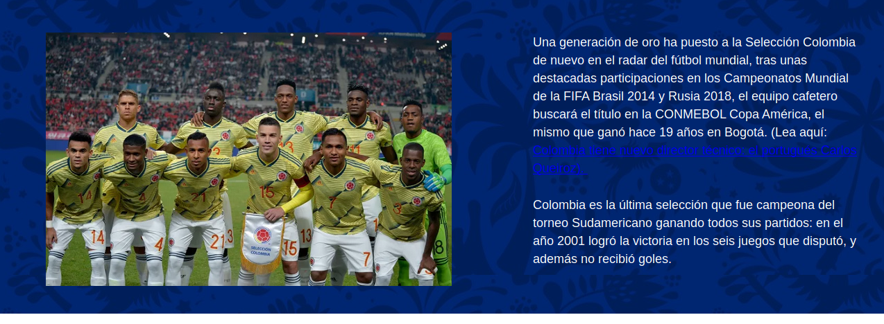 Jugadores de la selección de Colombia
