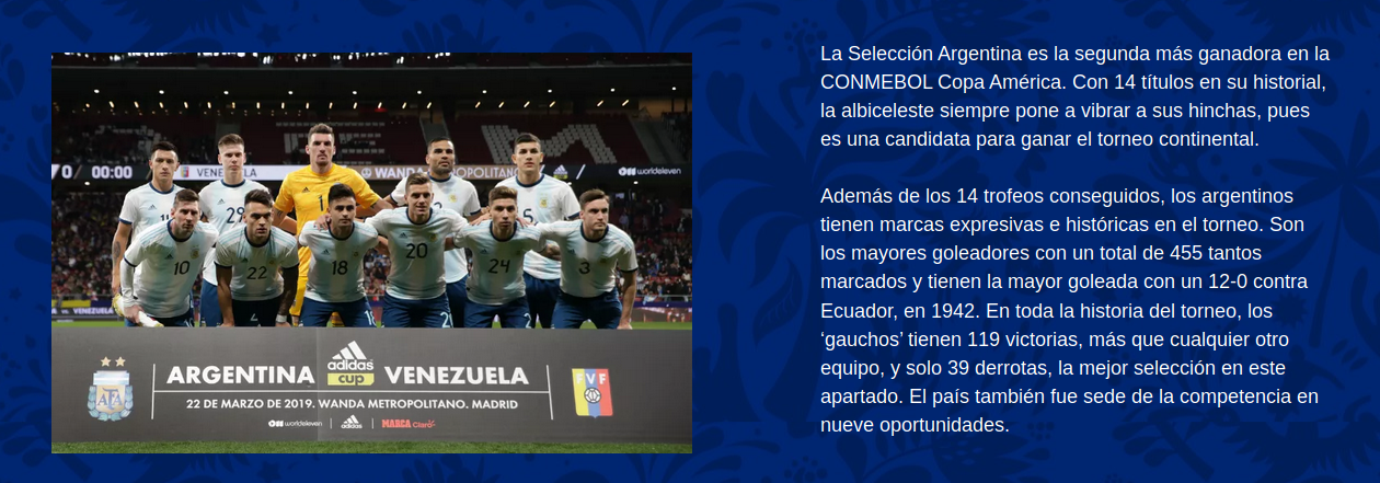 Jugadores de la selección Argentina